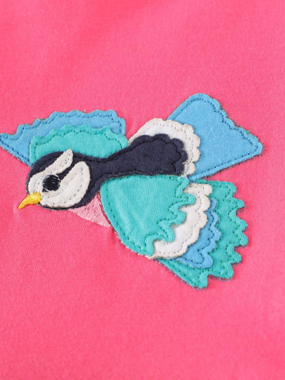 Children's Bird Applique Pocket Ruffle Sleeve Dress - Little Janey Shop