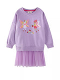 Children's Fairy Embroidered Tulle Sweatshirt Dress - Little Janey Shop