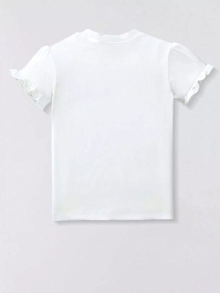 Girls' Scooter Graphic Ruffle Sleeve T-Shirt | 100% Cotton | Sizes 2 - 3Y–8Y - Little Janey Shop