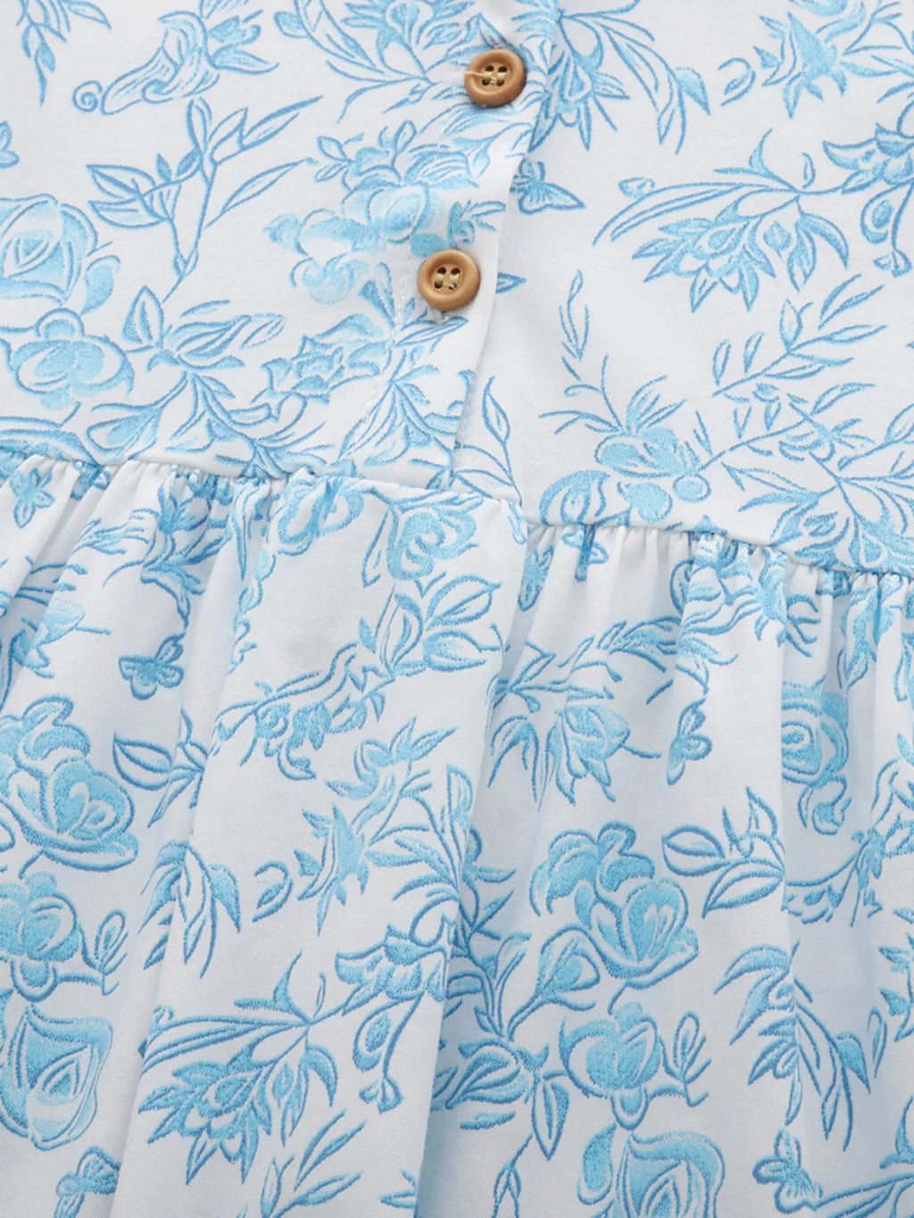 Children's Floral Print Button - Front Casual Dress - Little Janey Shop