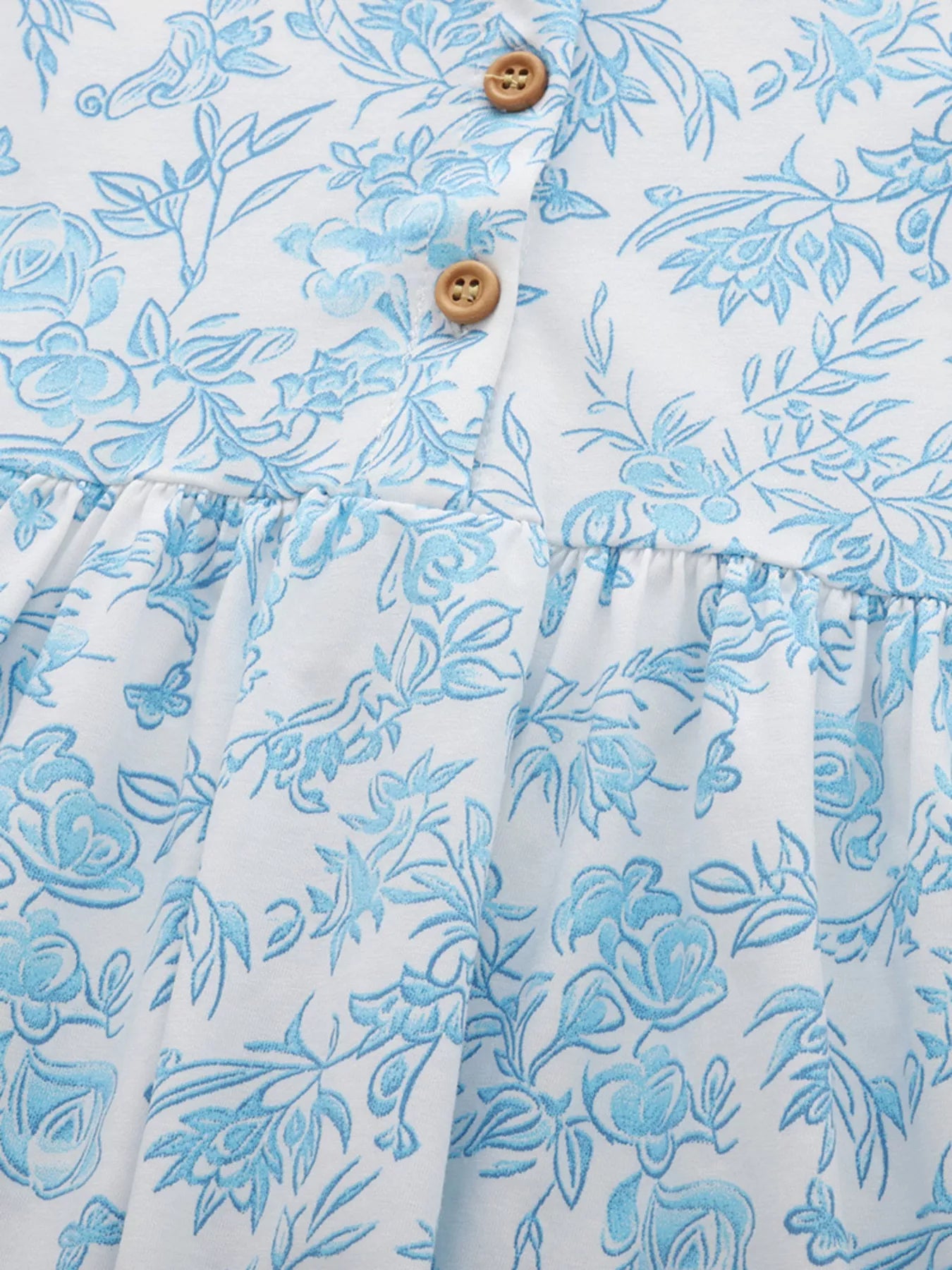 Children's Floral Print Button - Front Casual Dress - Little Janey Shop