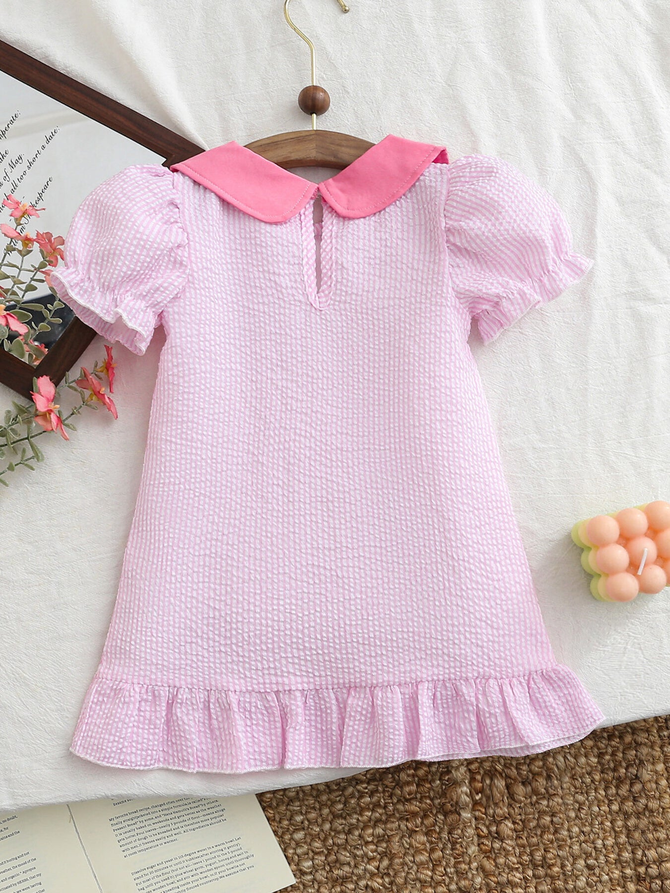 Children's Embroidered Golf Theme Ruffle Hem Dress - Little Janey Shop