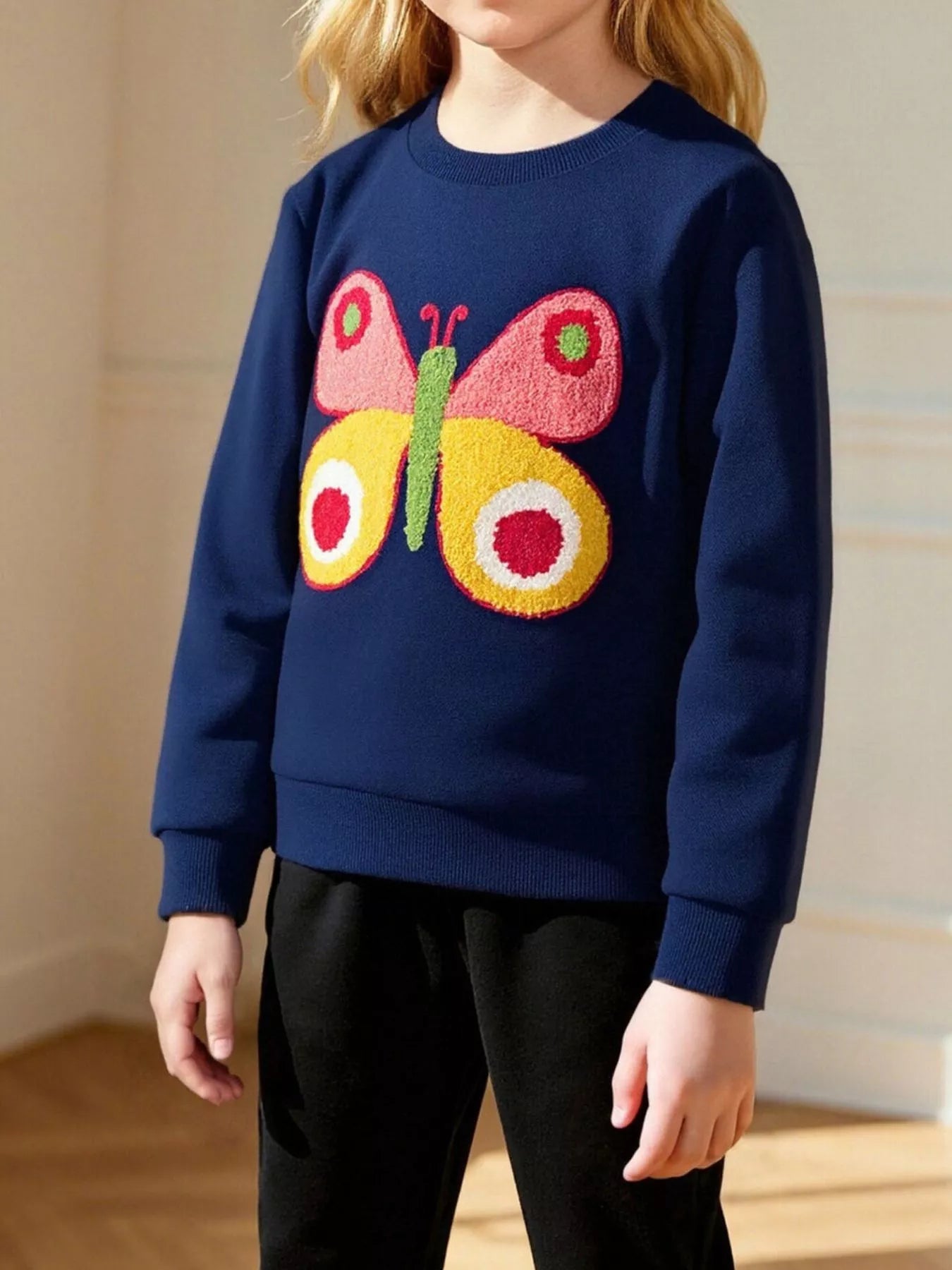 Children's Butterfly Crew Neck Sweatshirt - Little Janey Shop