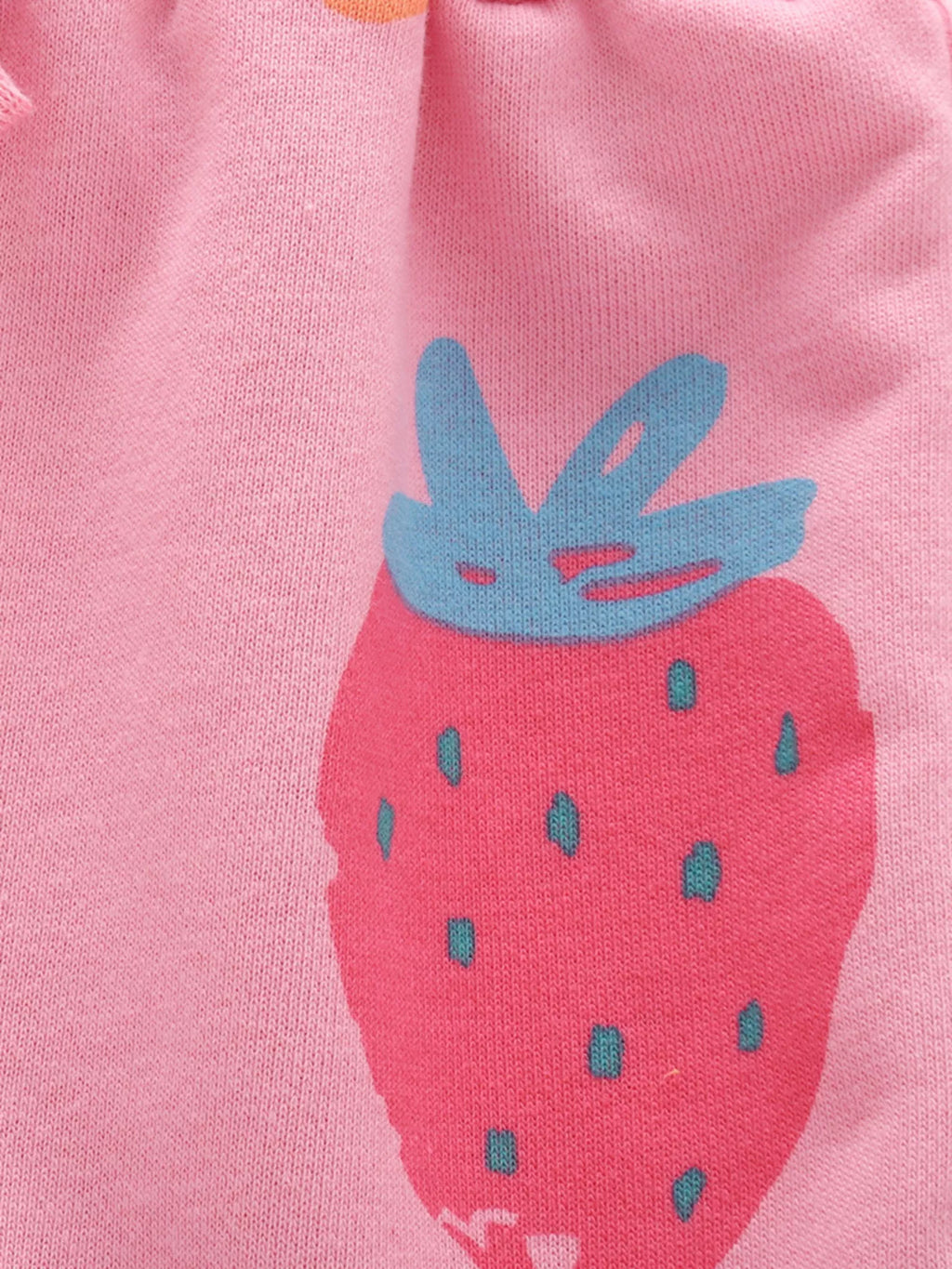 Children's Strawberry Print Round Neck Tee and Shorts Set - Little Janey Shop