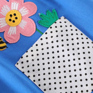 Children's Bird Applique Pocket Ruffle Sleeve Dress - Little Janey Shop
