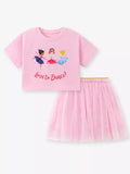 Children's Graphic T-Shirt and Tulle Skirt Set - Little Janey Shop