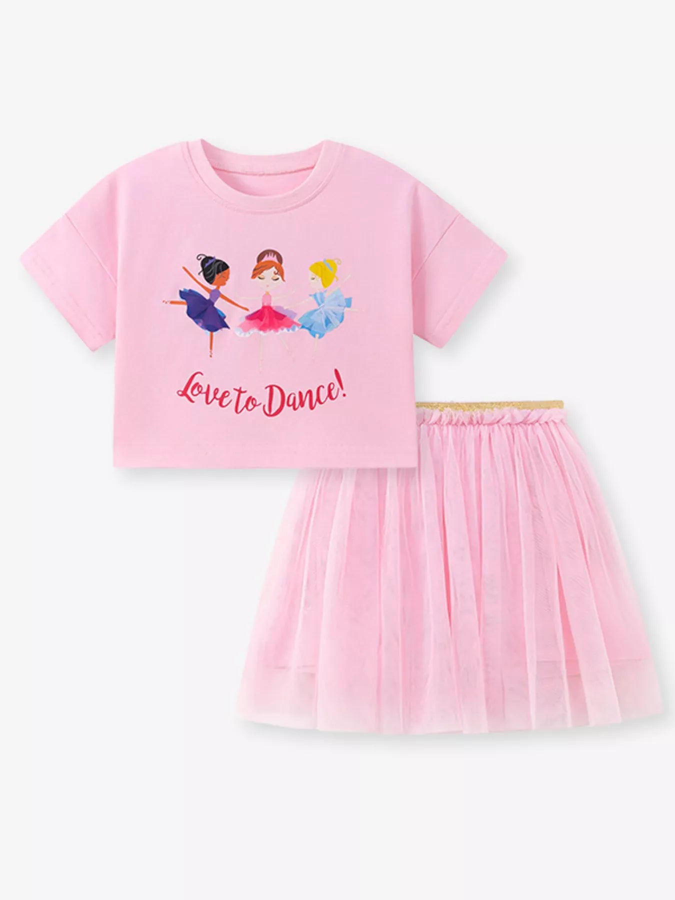 Children's Graphic T-Shirt and Tulle Skirt Set - Little Janey Shop