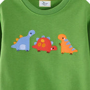 Children's Dinosaur Embroidered Crew Neck Sweatshirt - Little Janey Shop