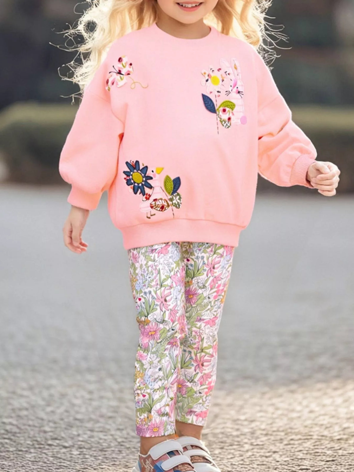 Children's Floral Sweatshirt & Leggings Set - Little Janey Shop