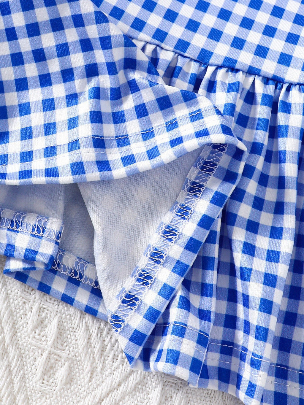 Children's Gingham Polo Collar Ruffle Hem Dress - Little Janey Shop