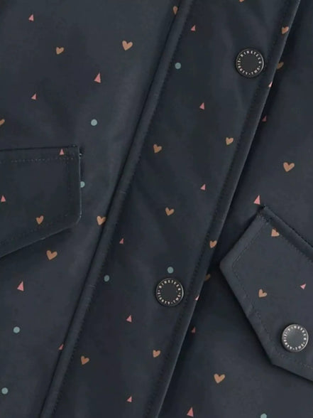Children's Heart Print Zip Up Jacket - Little Janey Shop