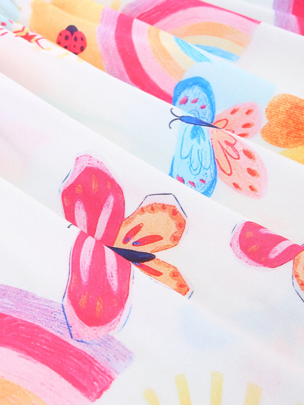 Children's Rainbow Butterfly Print Casual Dress - Little Janey Shop
