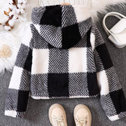Children's Cozy Plaid Hooded Fleece Jacket - Little Janey Shop