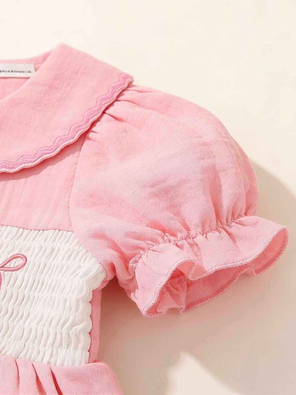 Children's Bear Embroidered Smocked Dress - Little Janey Shop