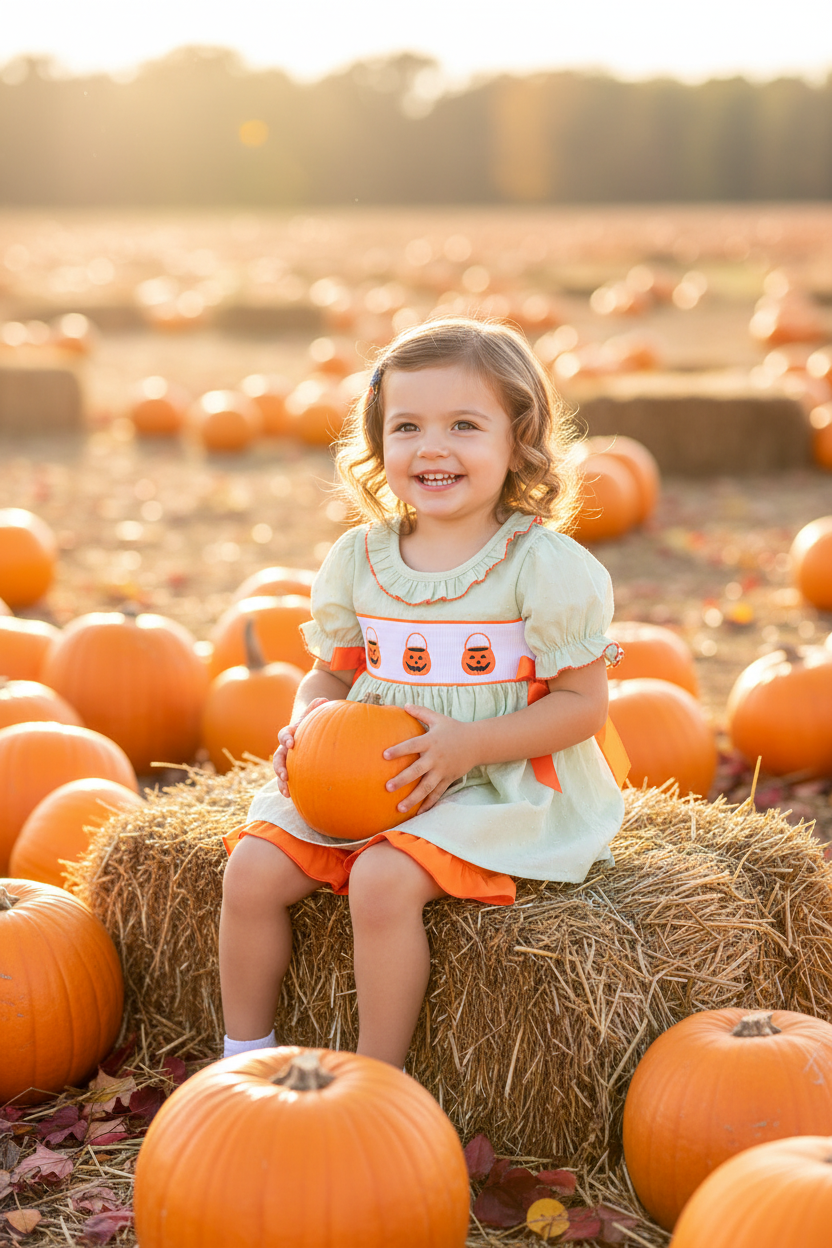 Green Pumpkin Smocked Ruffle Shorts Set – Lifestyle
