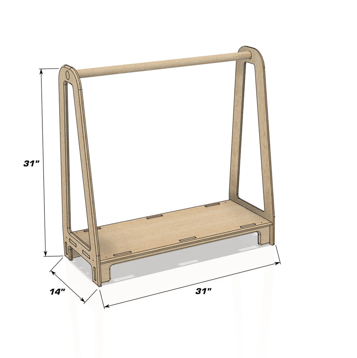 TATI Montessori Wooden Clothing Rack — Kids Dress-Up & Capsule Wardrobe Stand | Little Janey