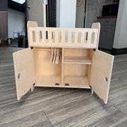 Clara Wooden Doll Crib with Storage & 4 Hangers