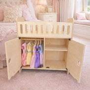 Clara Wooden Doll Crib with Storage & 4 Hangers