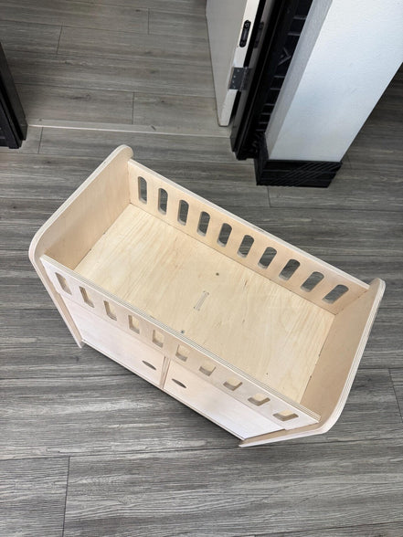 Clara Wooden Doll Crib with Storage & 4 Hangers