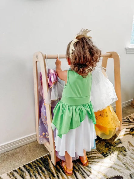 TATI Montessori Wooden Clothing Rack — Kids Dress-Up & Capsule Wardrobe Stand | Little Janey