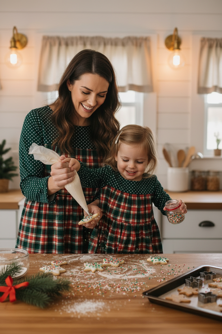 Mommy & Me Plaid – Vibrant Cookie Decorating Scene