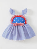 Children's Patriotic Star - Spangled Ruffle Dress - Little Janey Shop